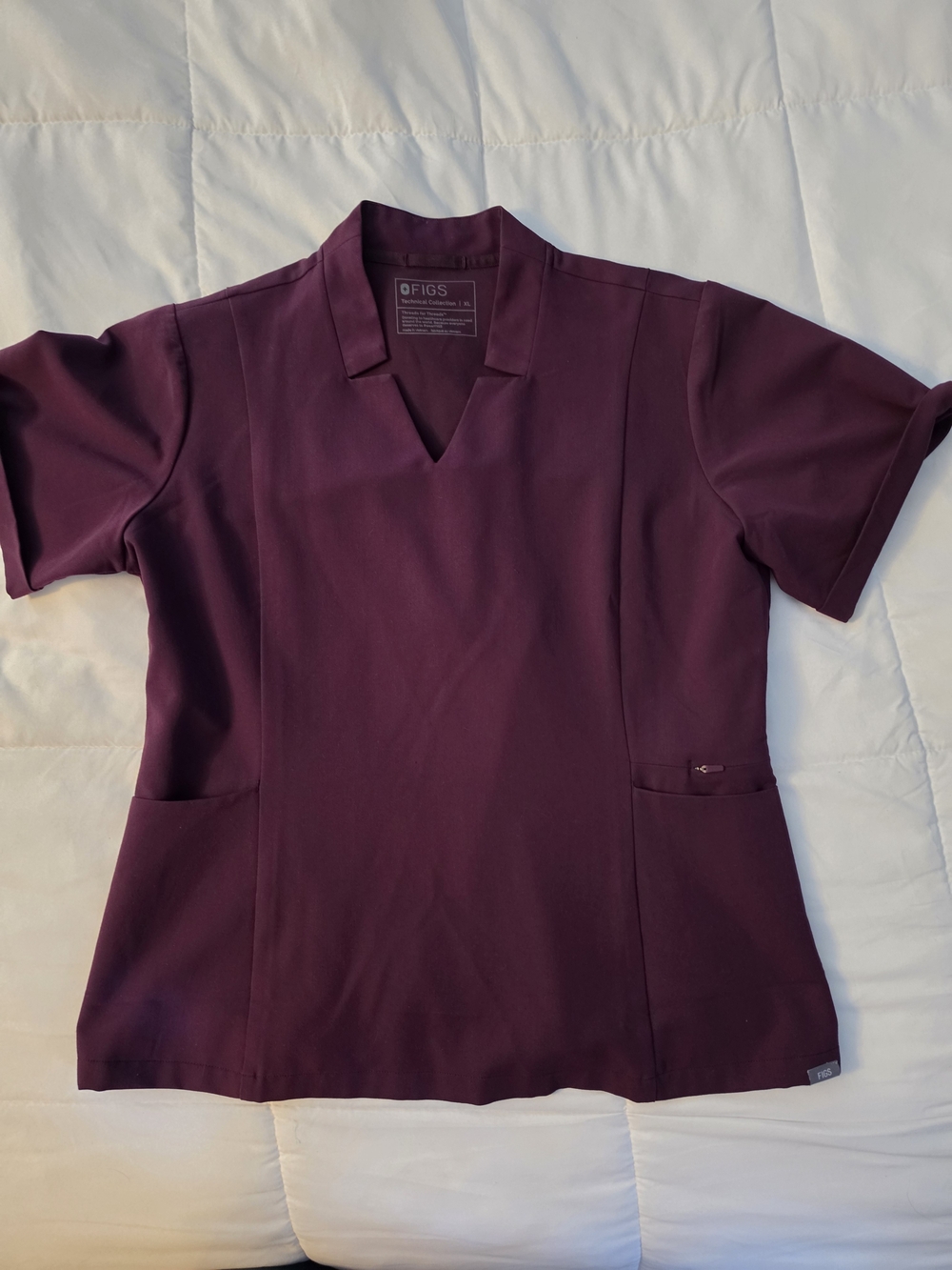 *set*Figs Women's Short-Sleeve V-Neck Scrub Top in Plum/Purple & Scrub Pants